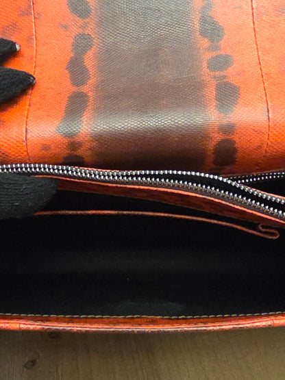 BVLGARI SERPENTI CHAIN SHOULDER BAGBurnt Orange Exotic Print Leather with Enamel Snake Head Closure