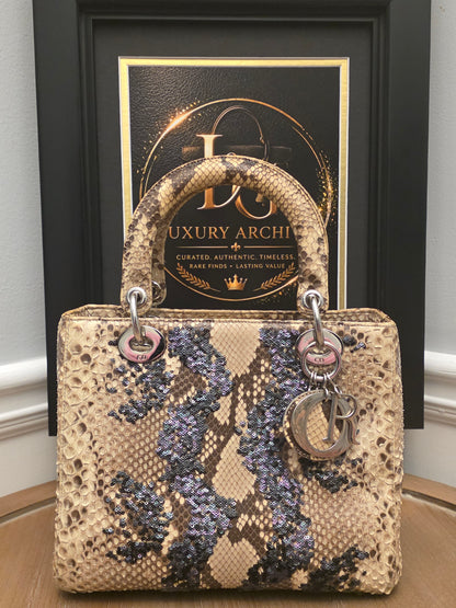 Christian Dior Limited Edition Python Sequin Lady Dior