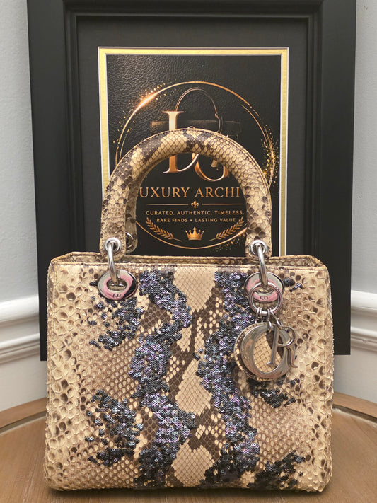 Christian Dior Limited Edition Python Sequin Lady Dior