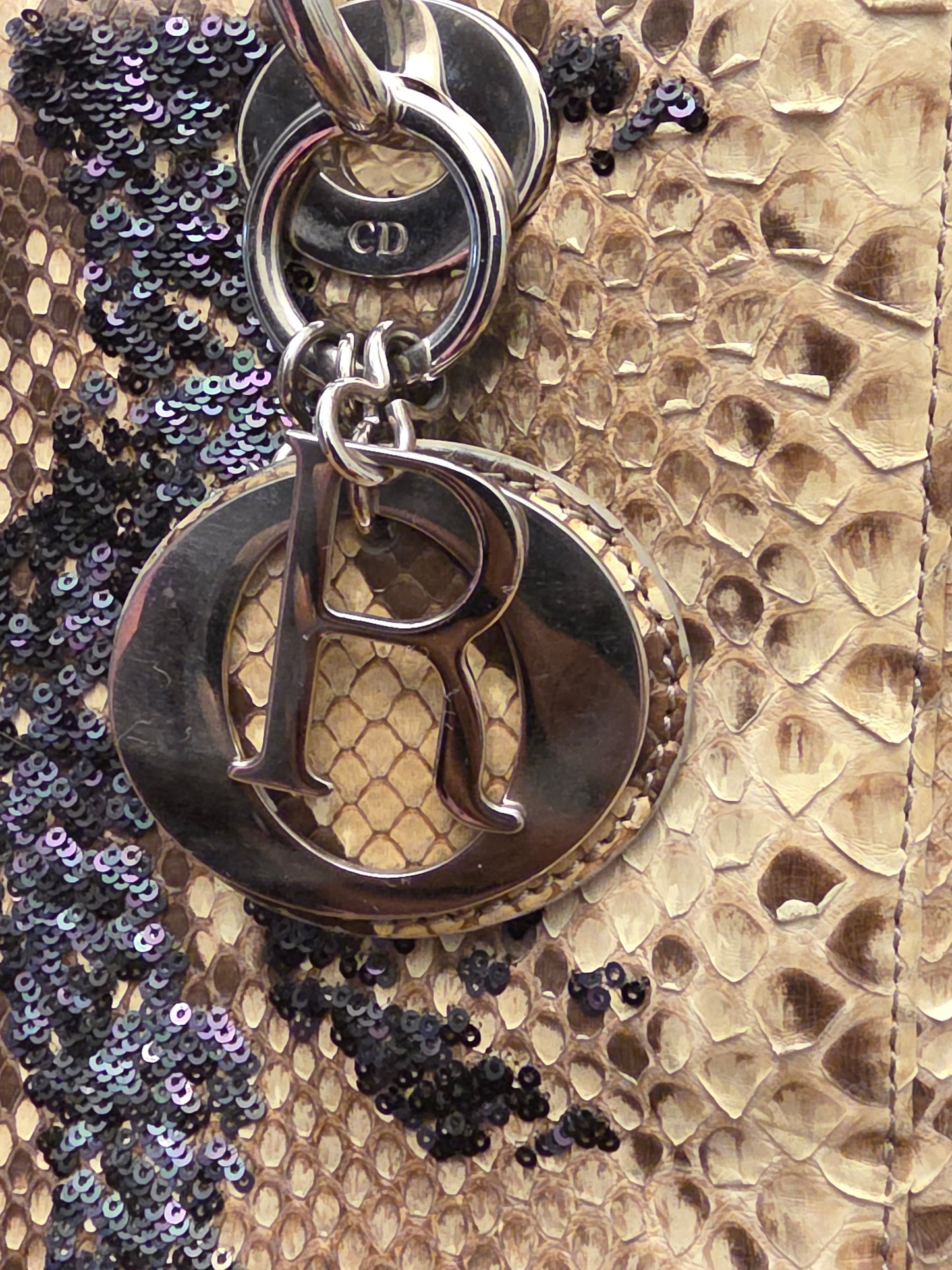 Christian Dior Limited Edition Python Sequin Lady Dior