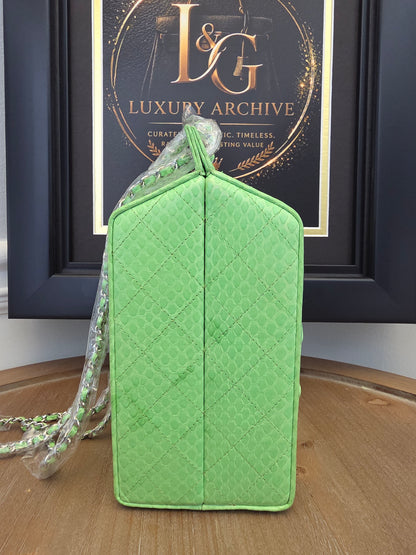 Chanel Lime Green Python Vanity Bag