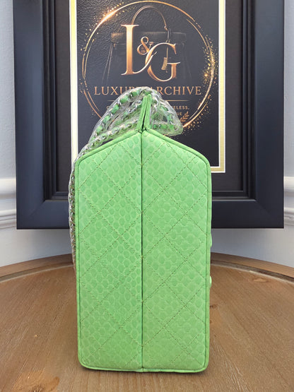 Chanel Lime Green Python Vanity Bag
