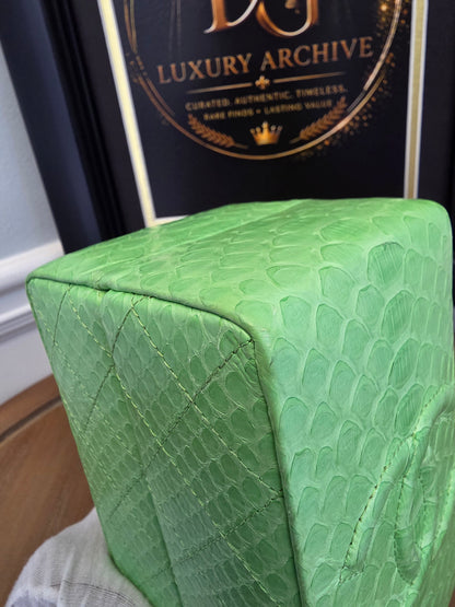 Chanel Lime Green Python Vanity Bag