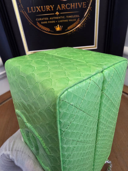 Chanel Lime Green Python Vanity Bag