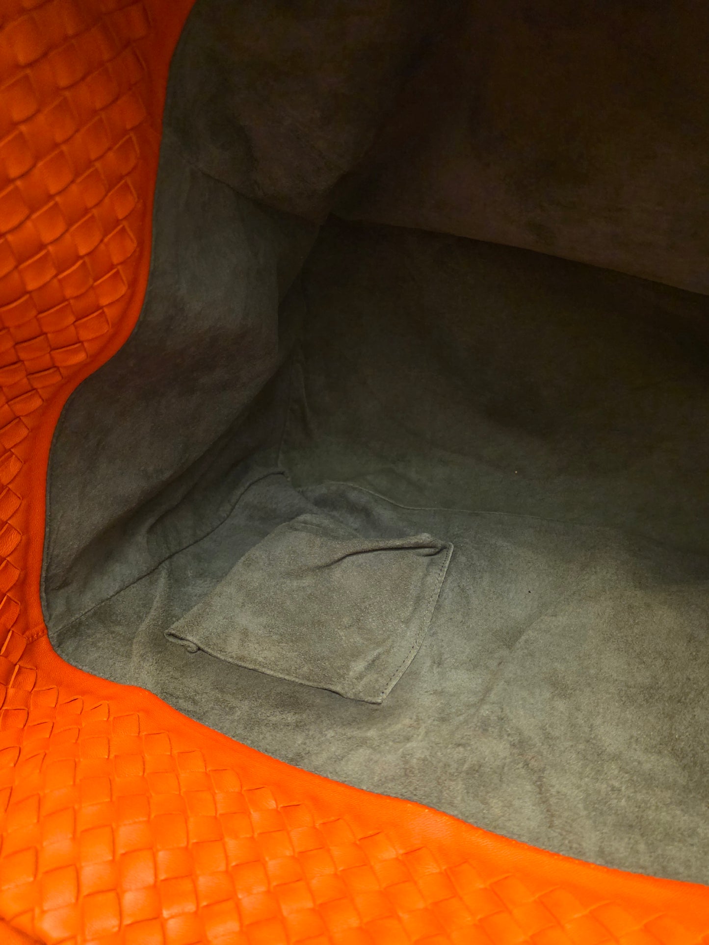 Bottega Veneta Maxi Cabat Intrecciato Woven Leather Tote Bag Coral Orange XL