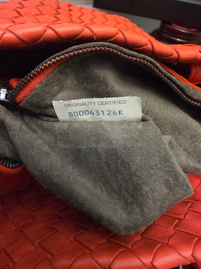 Bottega Veneta Maxi Cabat Intrecciato Woven Leather Tote Bag Coral Orange XL