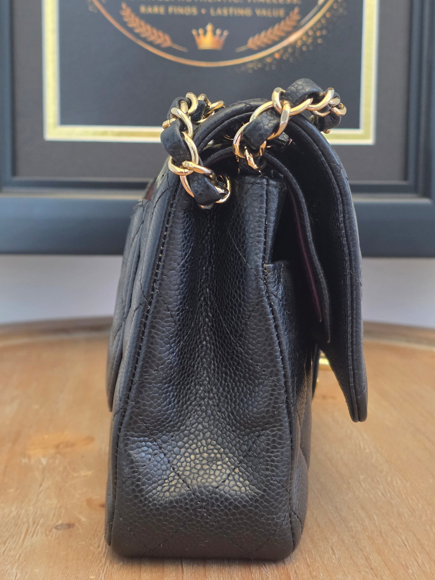 Chanel Medium Classic Double Flap Bag Black Caviar Leather | Gold Hardware | 20 Series