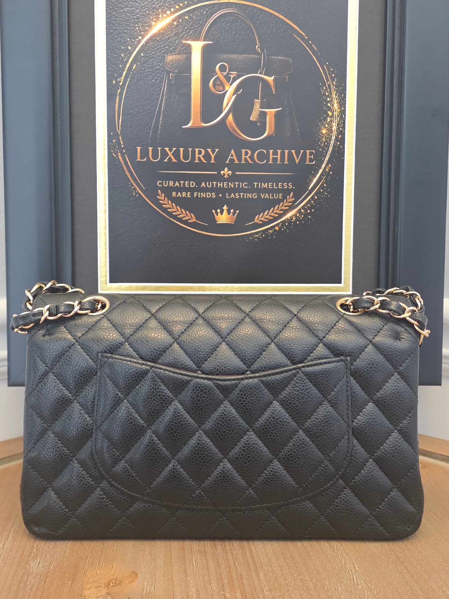 Chanel Medium Classic Double Flap Bag Black Caviar Leather | Gold Hardware | 20 Series