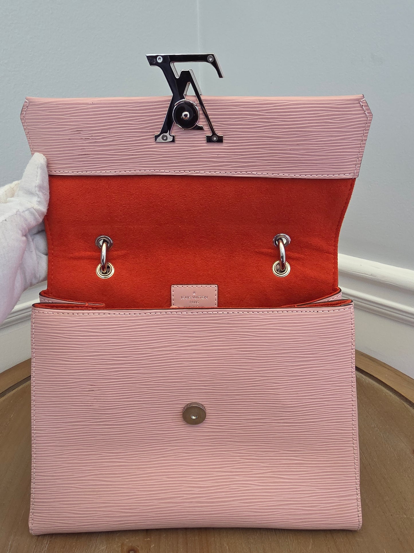 Louis Vuitton Pink Epi Leather Twist MM Tote Bag