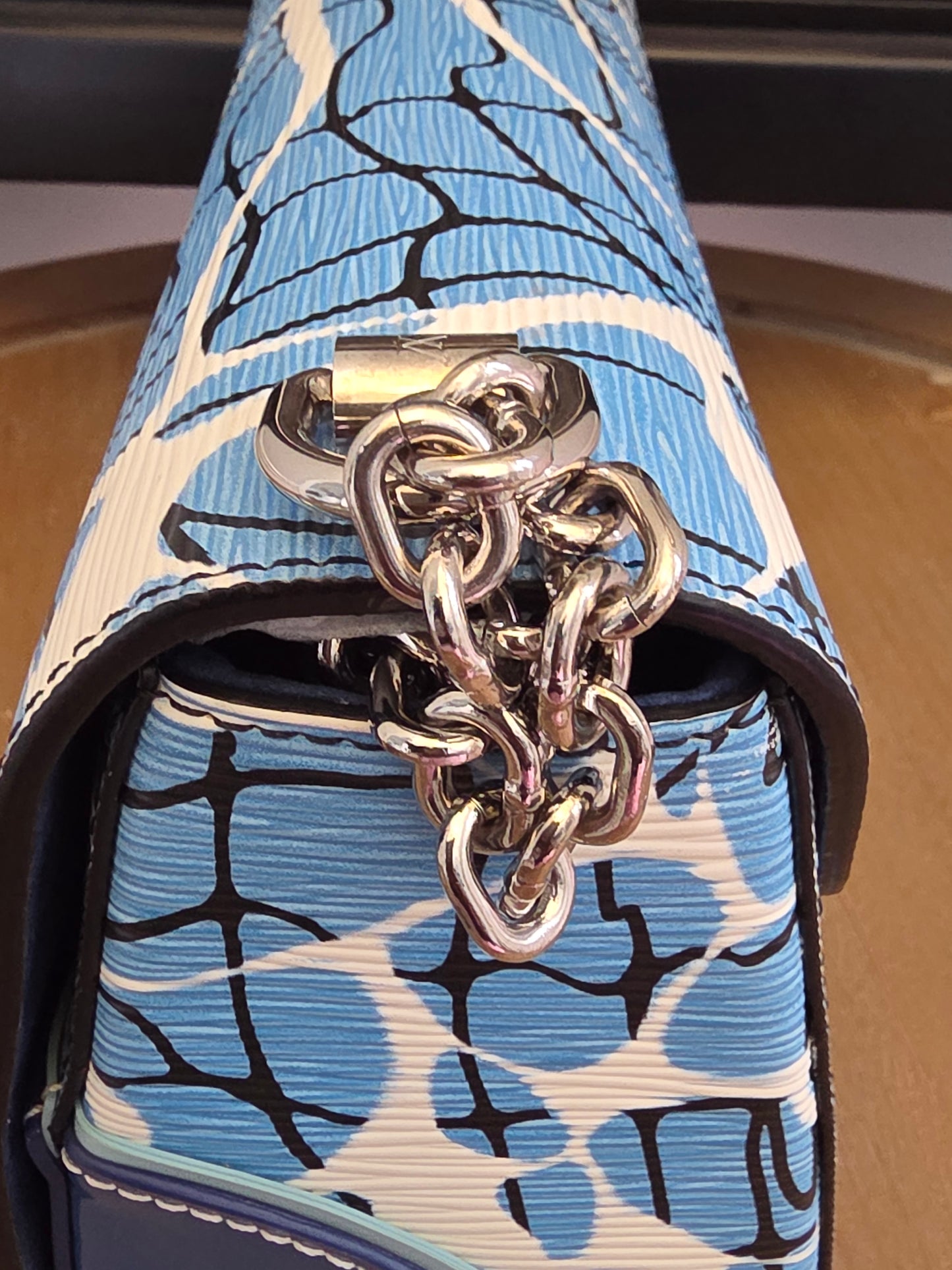 Louis Vuitton Twist MM Epi Leather Graffiti Print Chain Shoulder Bag