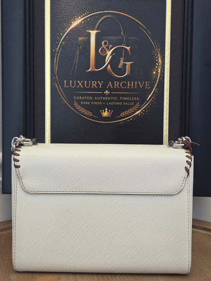 Louis Vuitton Limited Edition Twist MM Flower Embellished Epi Leather Shoulder Bag – White/Multicolor