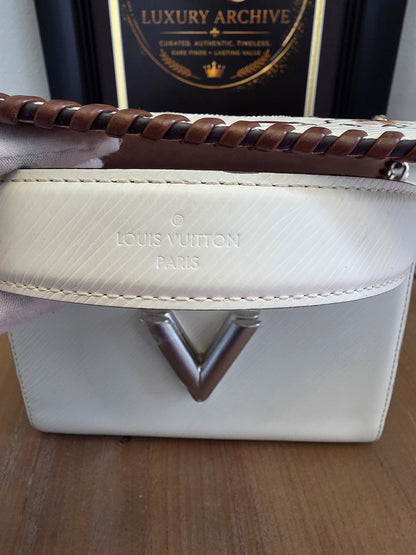 Louis Vuitton Limited Edition Twist MM Flower Embellished Epi Leather Shoulder Bag – White/Multicolor