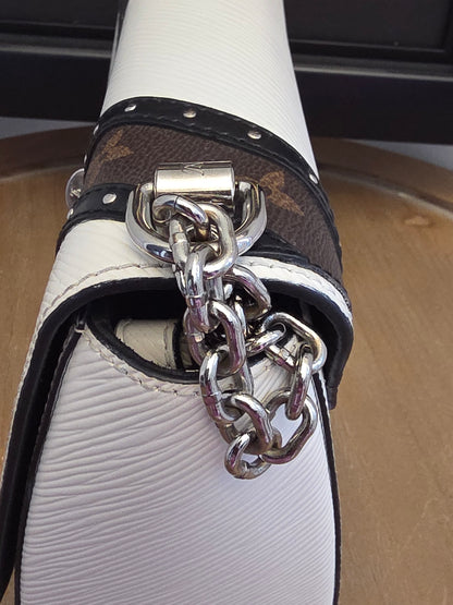 Louis Vuitton Twist MM Epi Leather & Monogram Reverse Chain Bag – White/Black  Price