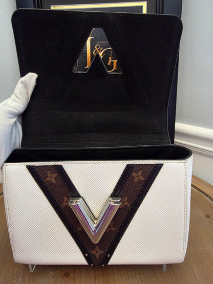 Louis Vuitton Twist MM Epi Leather & Monogram Reverse Chain Bag – White/Black  Price