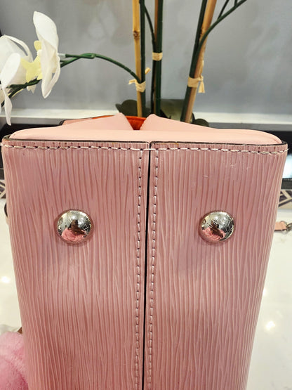Louis Vuitton Pink Epi Leather Twist MM Tote Bag