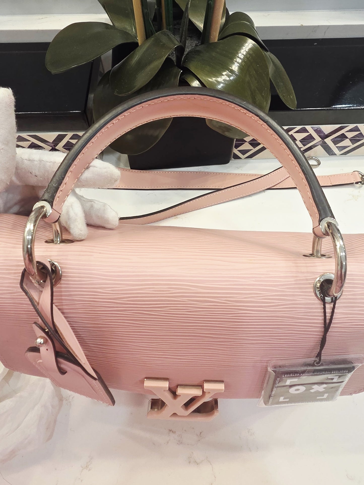 Louis Vuitton Pink Epi Leather Twist MM Tote Bag
