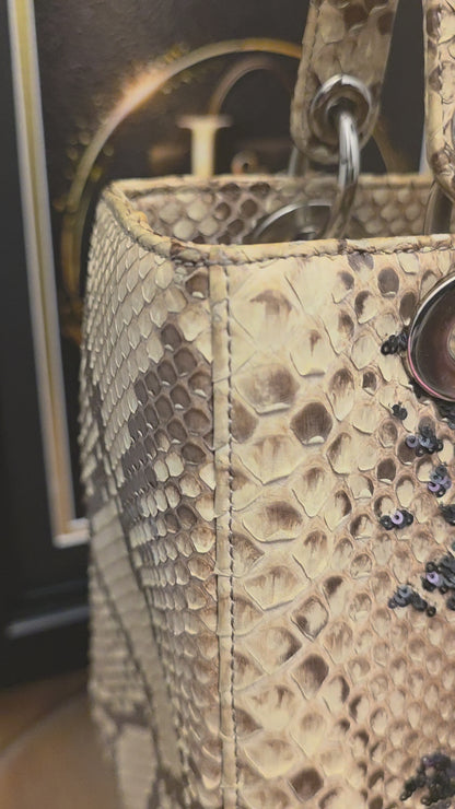 Christian Dior Limited Edition Python Sequin Lady Dior