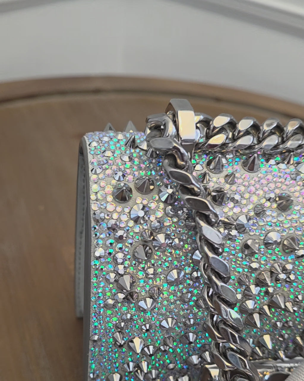 Alexander McQueen Crystal Studded Knuckle Box Clutch Bag